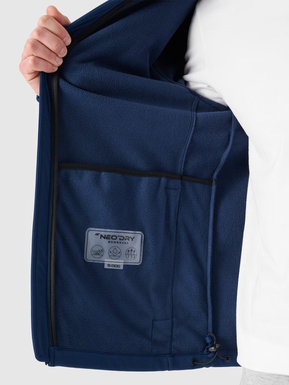 Męska kurtka wiatroodporna softshell 4F NOSH4-SFM001B - granatowa