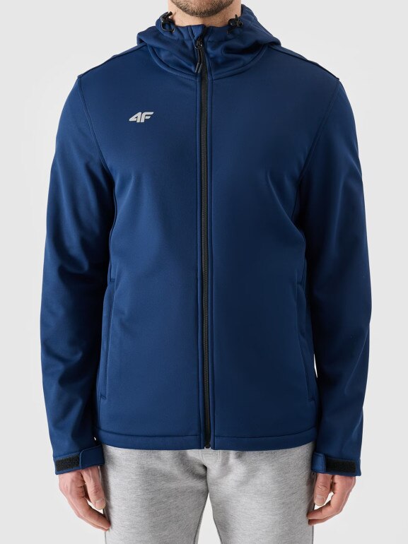 Męska kurtka wiatroodporna softshell 4F NOSH4-SFM001B - granatowa
