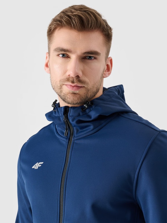 Męska kurtka wiatroodporna softshell 4F NOSH4-SFM001B - granatowa