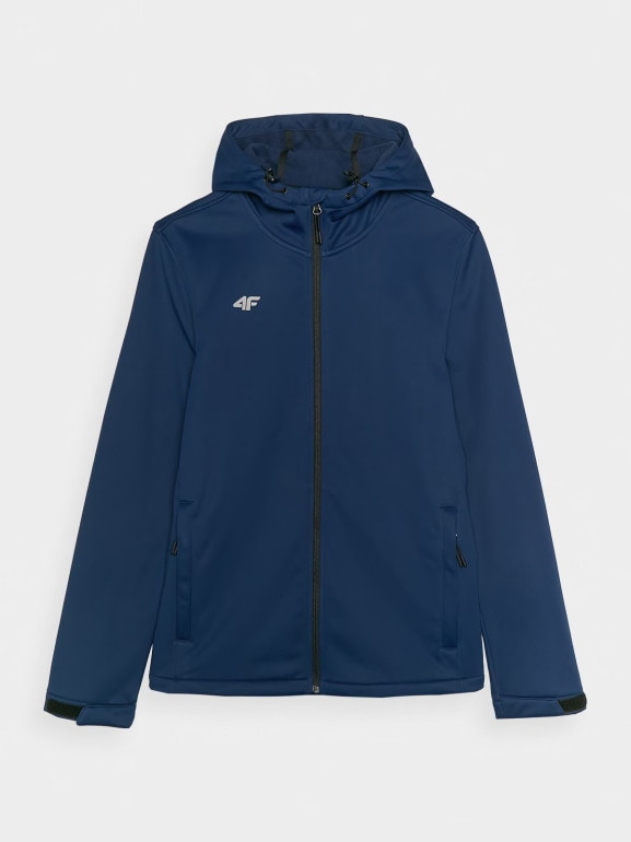 Męska kurtka wiatroodporna softshell 4F NOSH4-SFM001B - granatowa
