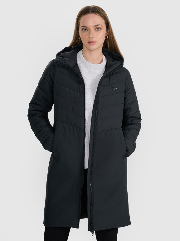 Płaszcz puchowy pikowany 4F 4FRAW25TDJAF0811 - czarny