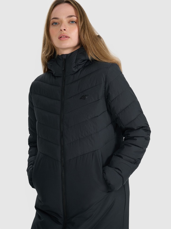 Płaszcz puchowy pikowany 4F 4FRAW25TDJAF0811 - czarny
