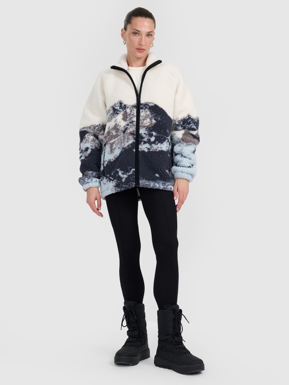 Polar rozpinany z nadrukiem uniseks 4F 4FWAW25TFLEU351 - multikolor