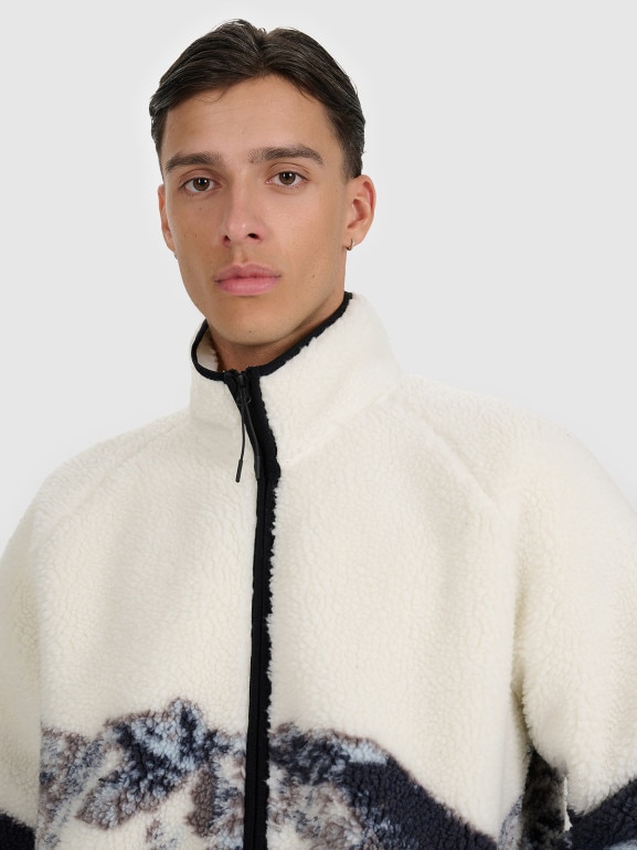 Polar rozpinany z nadrukiem uniseks 4F 4FWAW25TFLEU351 - multikolor