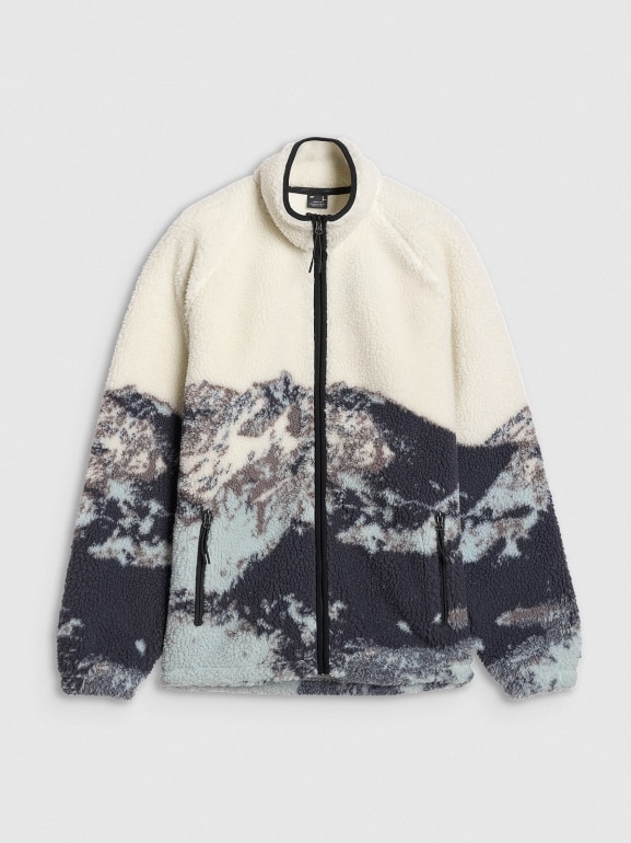 Polar rozpinany z nadrukiem uniseks 4F 4FWAW25TFLEU351 - multikolor