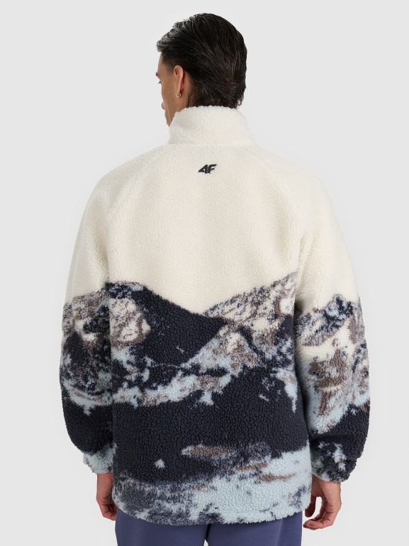 Polar rozpinany z nadrukiem uniseks 4F 4FWAW25TFLEU351 - multikolor