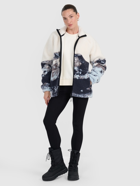 Polar rozpinany z nadrukiem uniseks 4F 4FWAW25TFLEU351 - multikolor