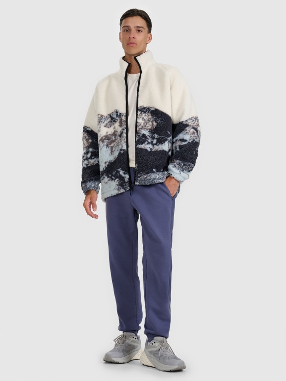 Polar rozpinany z nadrukiem uniseks 4F 4FWAW25TFLEU351 - multikolor