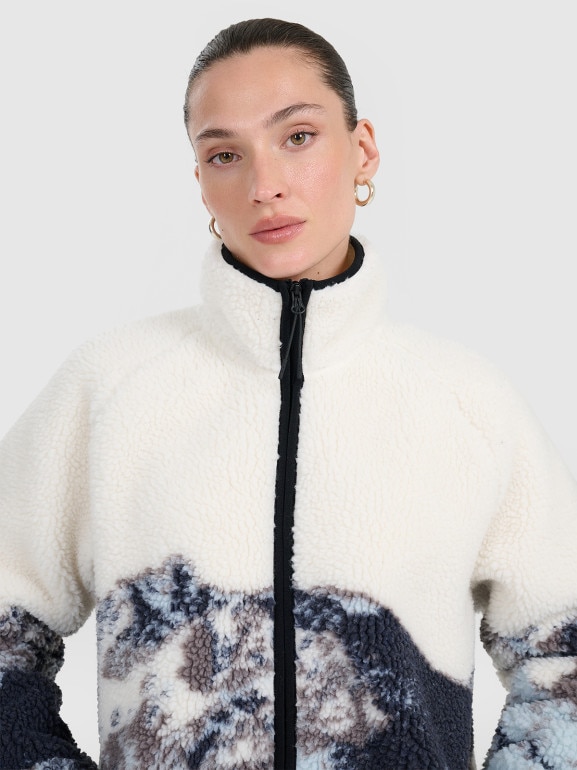 Polar rozpinany z nadrukiem uniseks 4F 4FWAW25TFLEU351 - multikolor