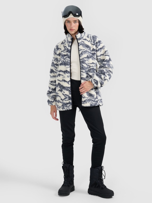 Polar sherpa rozpinany ze stójką uniseks 4F 4FWAW25TFLEU352 - beżowy