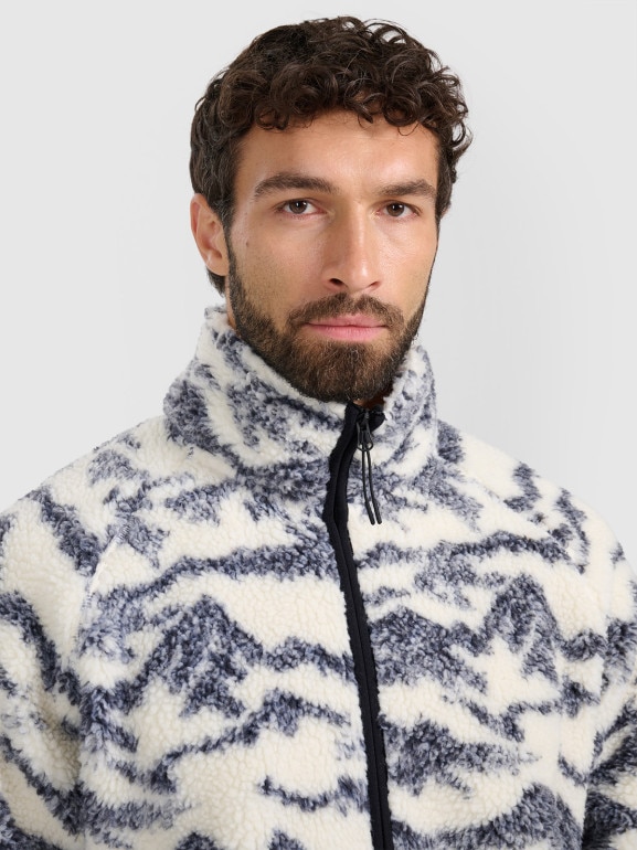 Polar sherpa rozpinany ze stójką uniseks 4F 4FWAW25TFLEU352 - beżowy