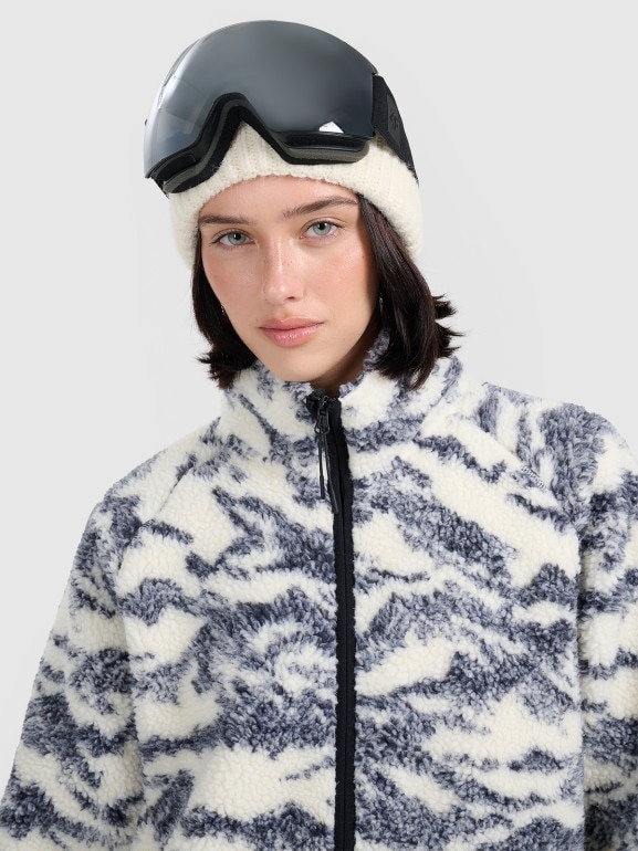 Polar sherpa rozpinany ze stójką uniseks 4F 4FWAW25TFLEU352 - beżowy