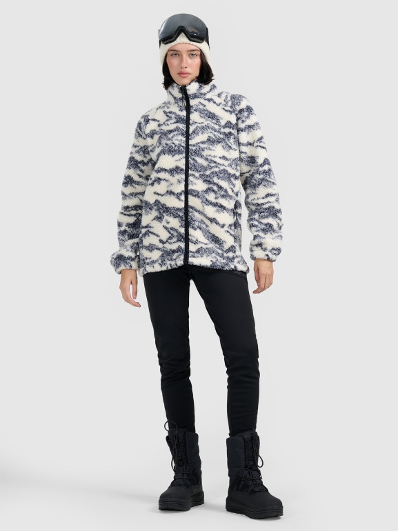 Polar sherpa rozpinany ze stójką uniseks 4F 4FWAW25TFLEU352 - beżowy