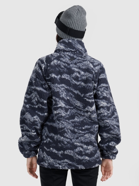 Polar sherpa rozpinany ze stójką uniseks 4F 4FWAW25TFLEU352 - granatowy