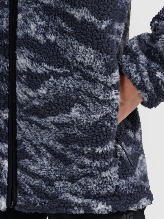 Polar sherpa rozpinany ze stójką uniseks 4F 4FWAW25TFLEU352 - granatowy