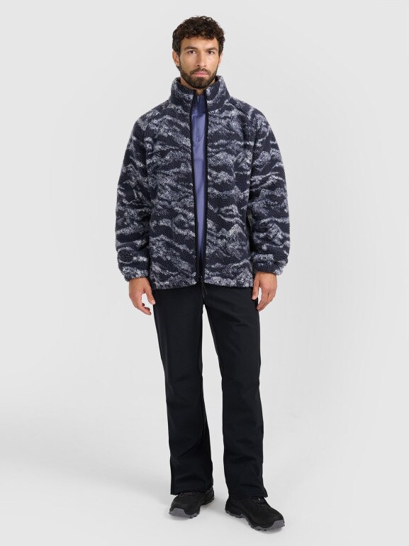 Polar sherpa rozpinany ze stójką uniseks 4F 4FWAW25TFLEU352 - granatowy