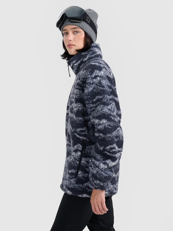 Polar sherpa rozpinany ze stójką uniseks 4F 4FWAW25TFLEU352 - granatowy