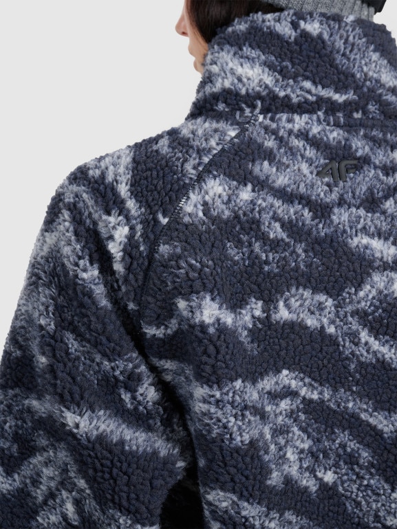 Polar sherpa rozpinany ze stójką uniseks 4F 4FWAW25TFLEU352 - granatowy