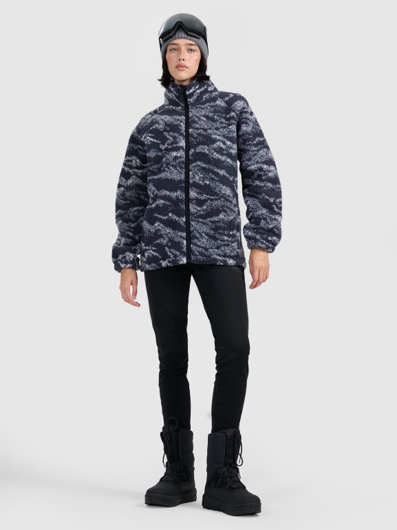 Polar sherpa rozpinany ze stójką uniseks 4F 4FWAW25TFLEU352 - granatowy