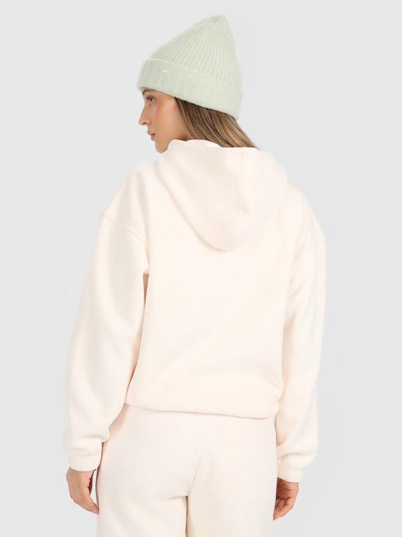 Damski polar z kapturem 4F 4FRAW25TFLEF451 - biały