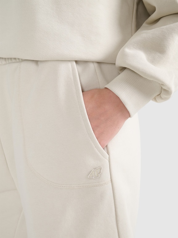 Spodenki dresowe uniseks 4F 4FWSS25TSHOU544 - beżowe