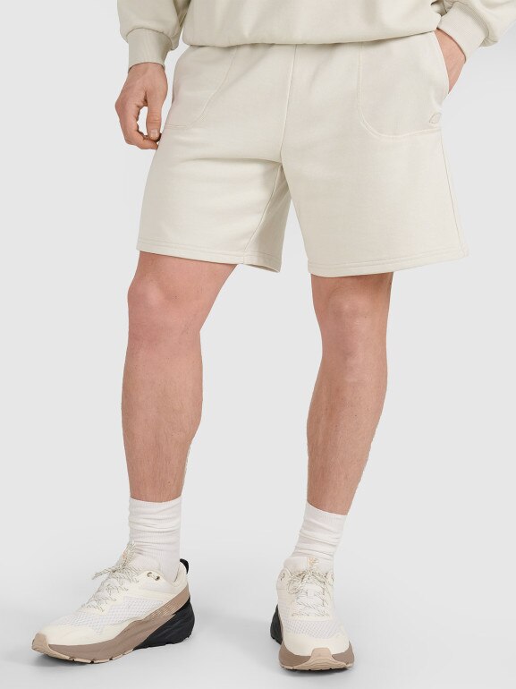 Spodenki dresowe uniseks 4F 4FWSS25TSHOU544 - beżowe