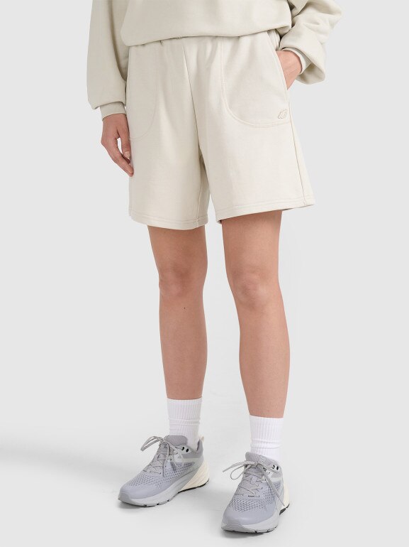 Spodenki dresowe uniseks 4F 4FWSS25TSHOU544 - beżowe