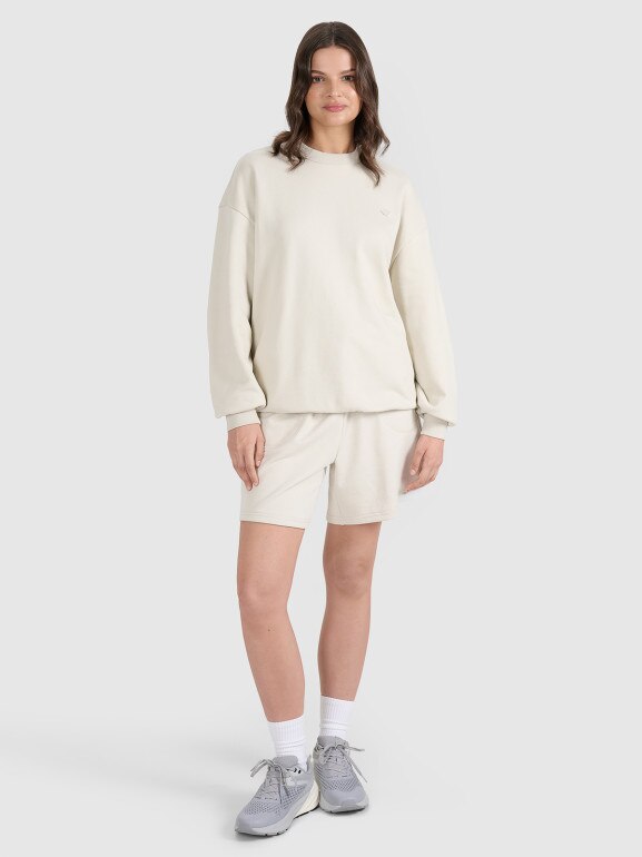 Spodenki dresowe uniseks 4F 4FWSS25TSHOU544 - beżowe
