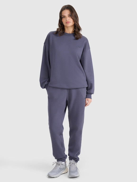 Spodnie dresowe joggery uniseks 4F 4FWSS25TTROU0997 - granatowe