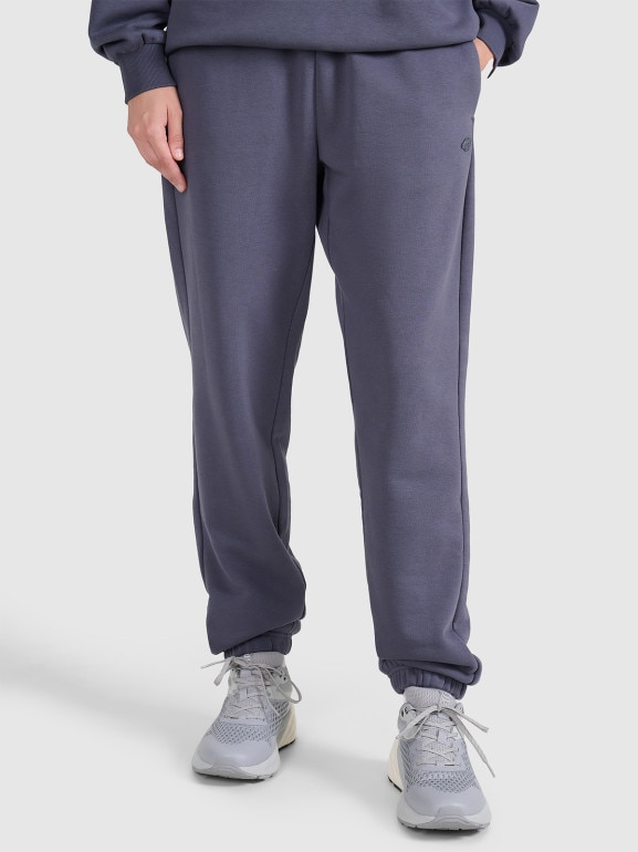 Spodnie dresowe joggery uniseks 4F 4FWSS25TTROU0997 - granatowe