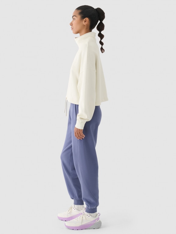 Bluza dresowa nierozpinana damska 4F x Anna Lewandowska 4FALSAW24TSWSF1743 - kremowa