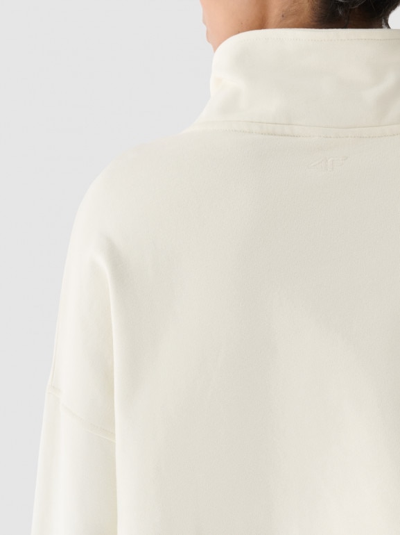 Bluza dresowa nierozpinana damska 4F x Anna Lewandowska 4FALSAW24TSWSF1743 - kremowa
