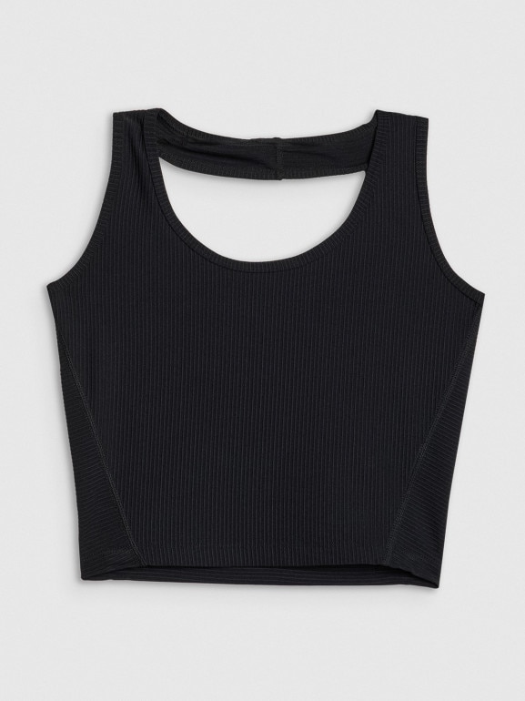 Damski crop top 4F x Anna Lewandowska 4FALSSS25TSLEF215 - czarny