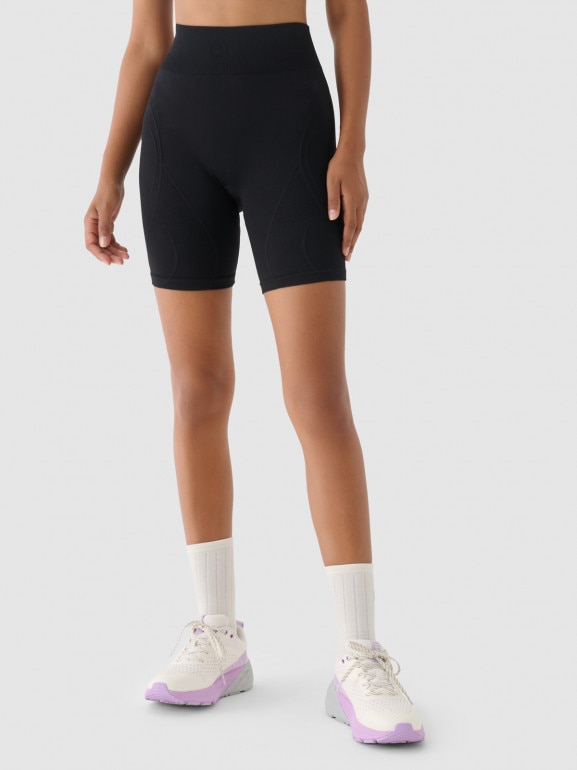 Damskie kolarki treningowe bezszwowe 4F x Anna Lewandowska 4FALSAW24TFSTF038 - czarne