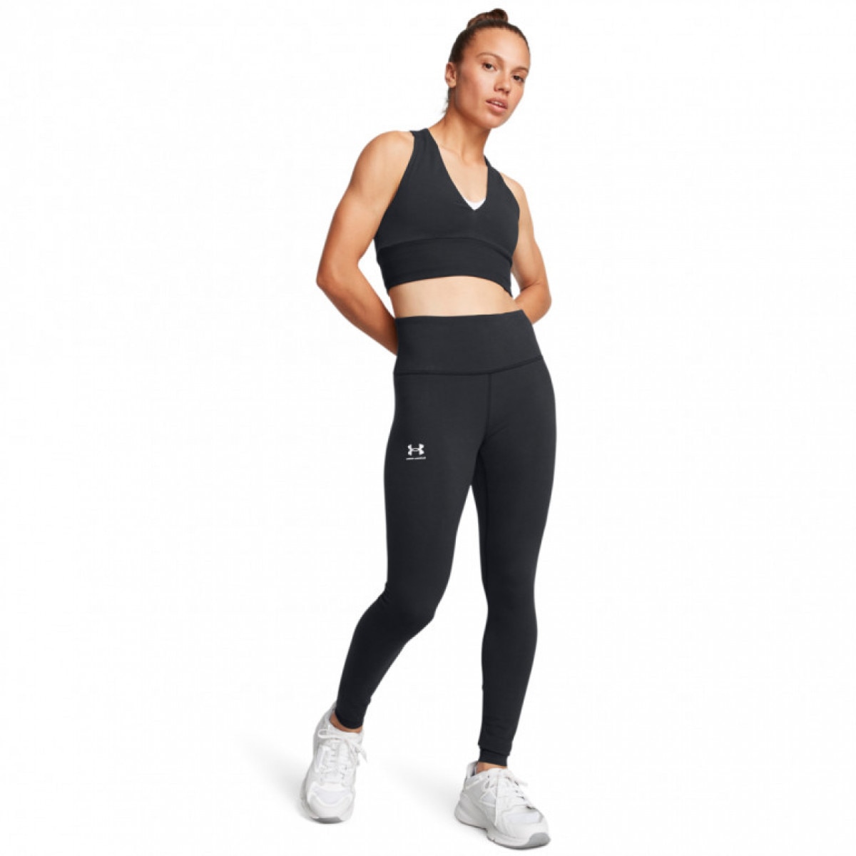 Damskie legginsy dzianinowe z wysokim stanem Under Armour Campus Legging - czarne