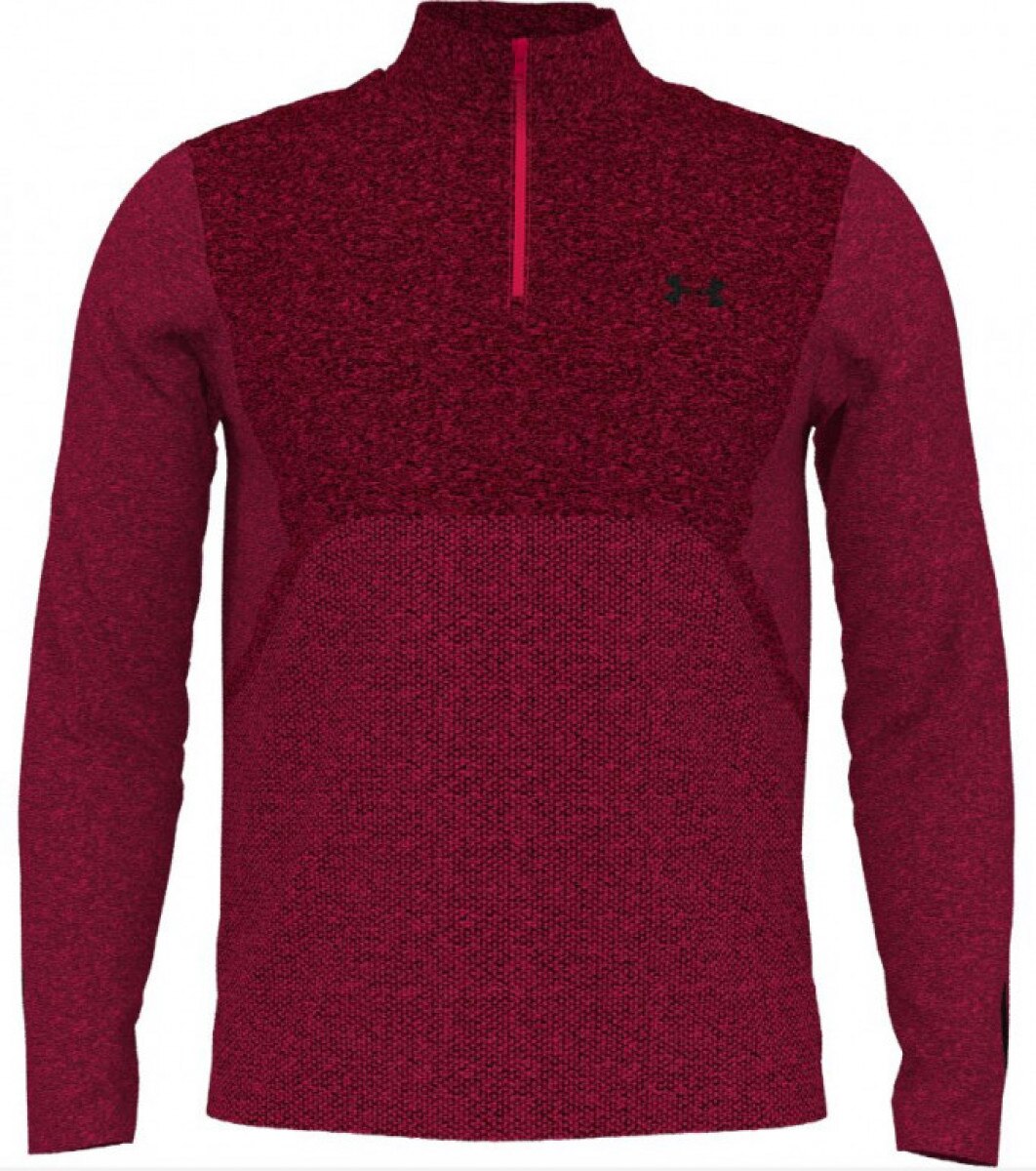 Męski longsleeve do biegania Under Armour UA Seamless Stride 1/4 Zip - czerwony