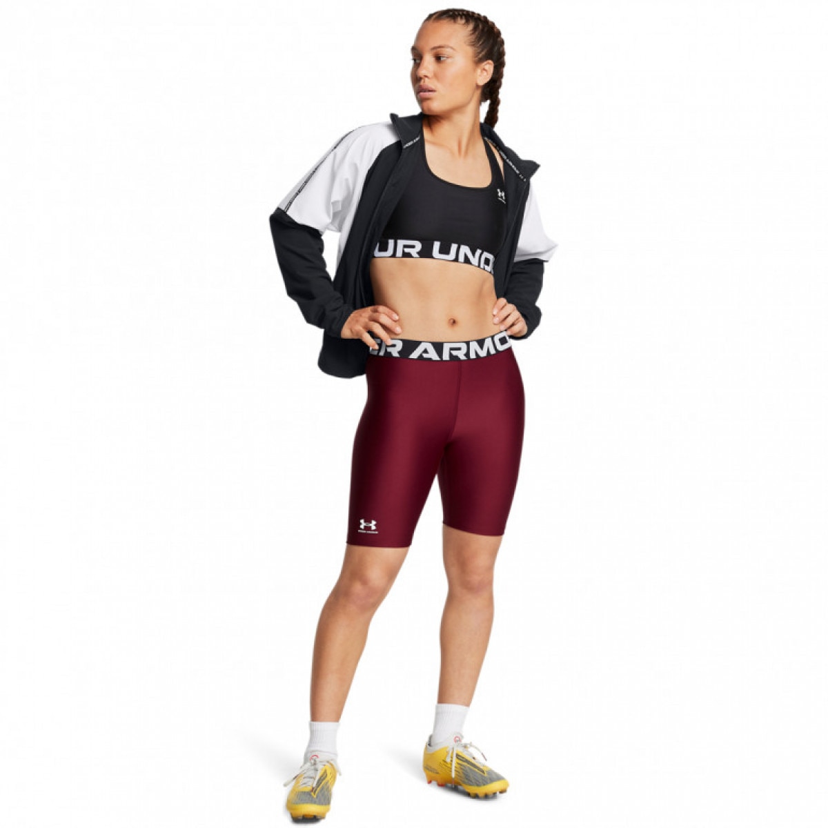 Damskie kolarki treningowe Under Armour UA HG 8in Short - bordowe