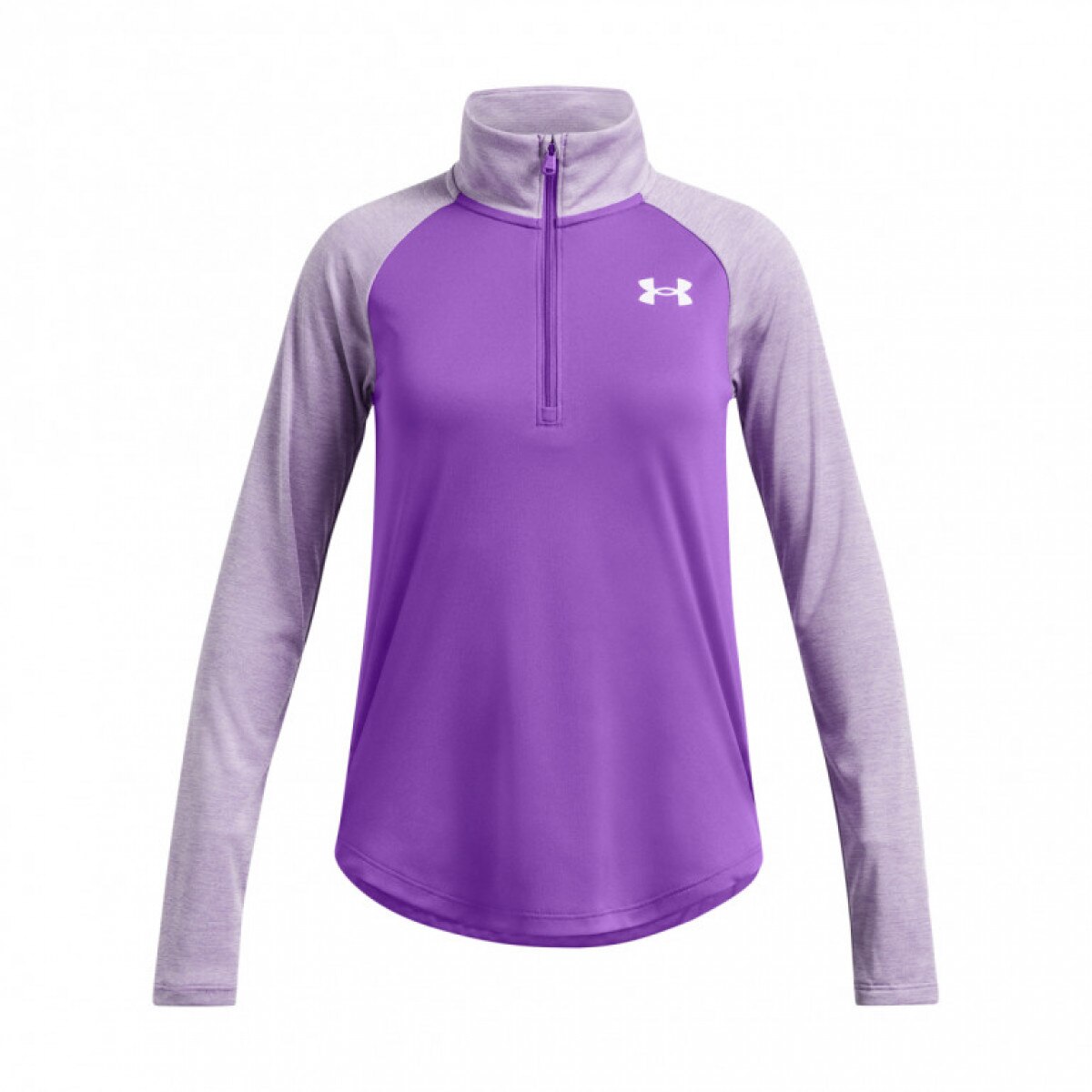 Dziewczęca bluza treningowa nierozpinana bez kaptura Under Armour Tech Graphic 1/2 Zip - fioletowa
