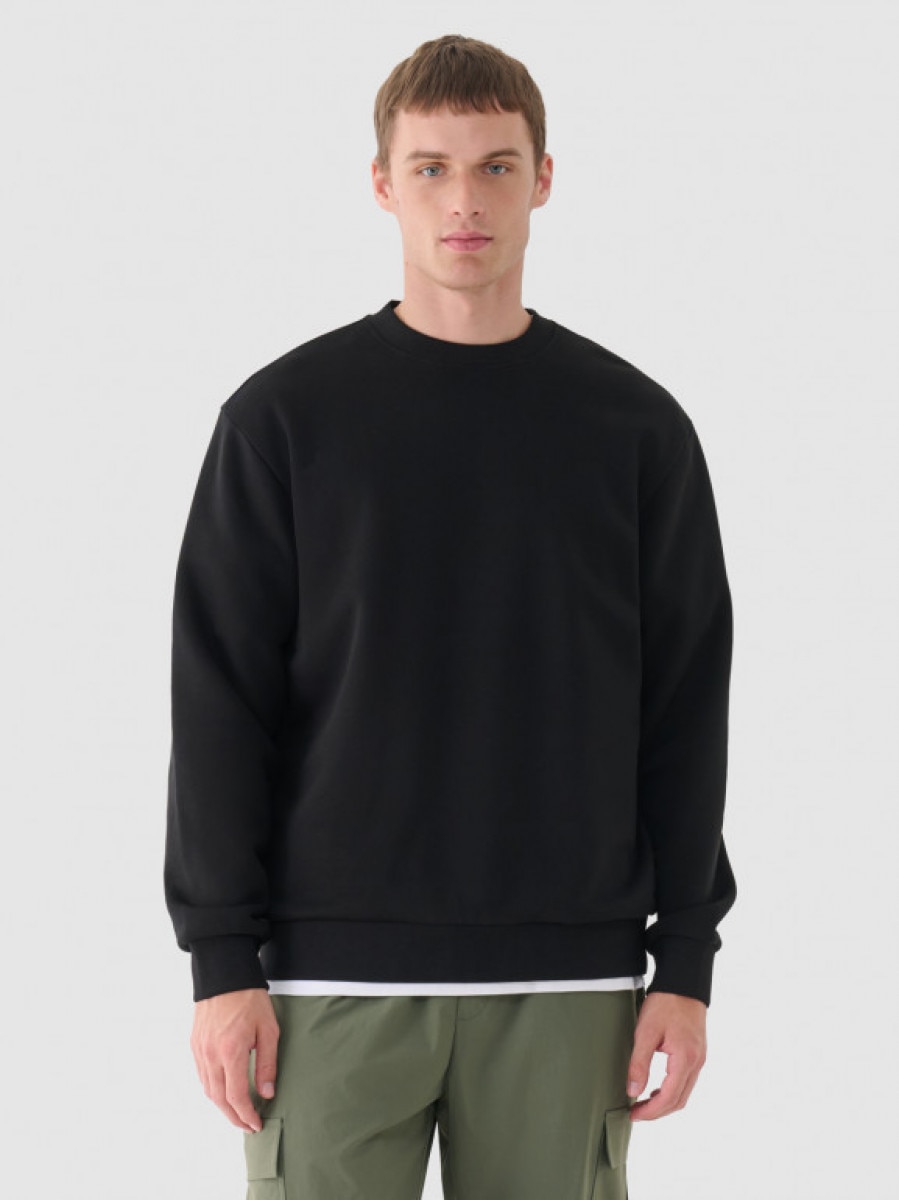 Męska bluza dresowa nierozpinana bez kaptura Outhorn OTHWAW24TSWSM1694 - czarna