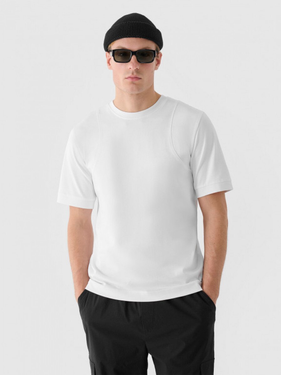 Męski t-shirt basic Outhorn OTHWAW24TTSHM1759 - biały