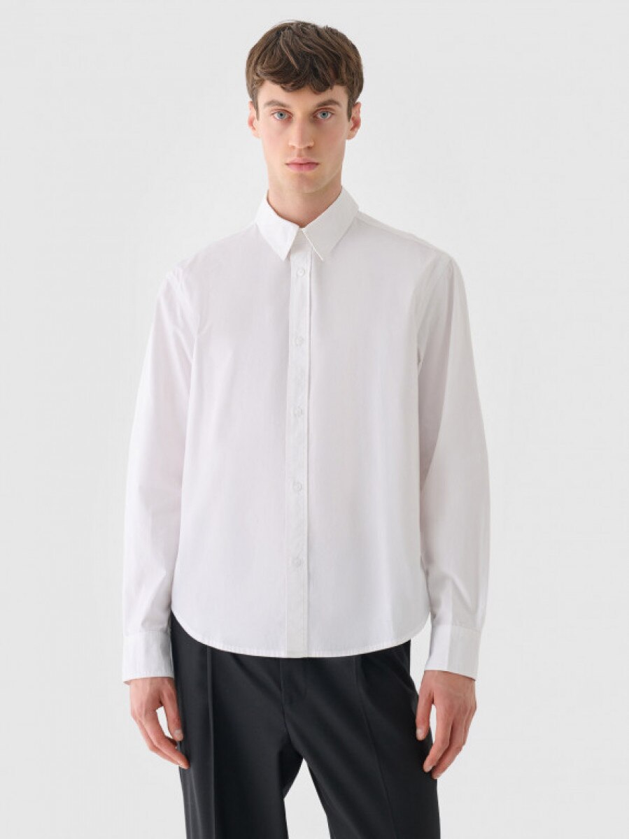 Męska koszula bawełniana Outhorn OTHWAW24TSHIM077 - biała