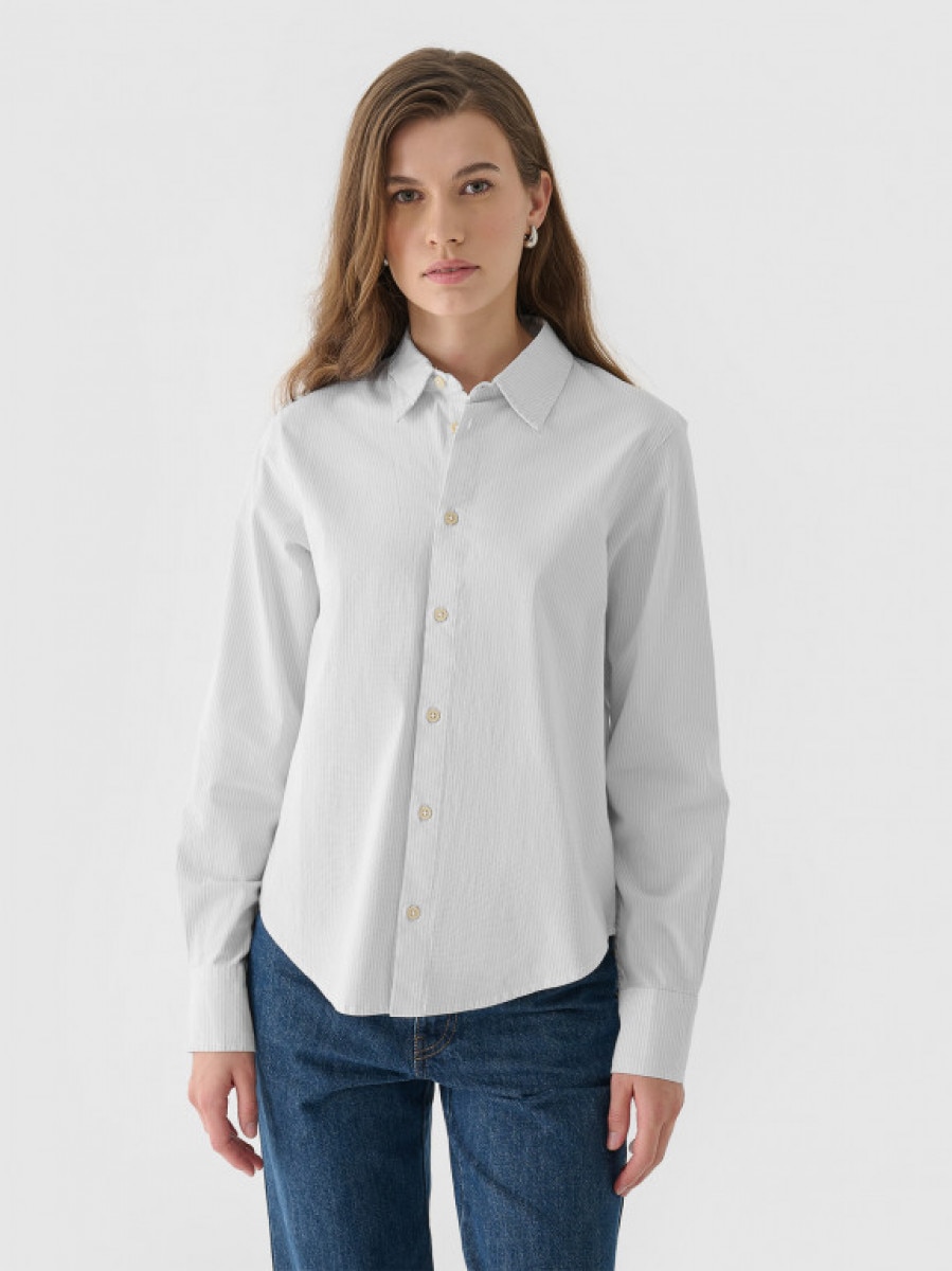 Damska koszula bawełniana Outhorn OTHWAW24TSHIF072 - niebieska