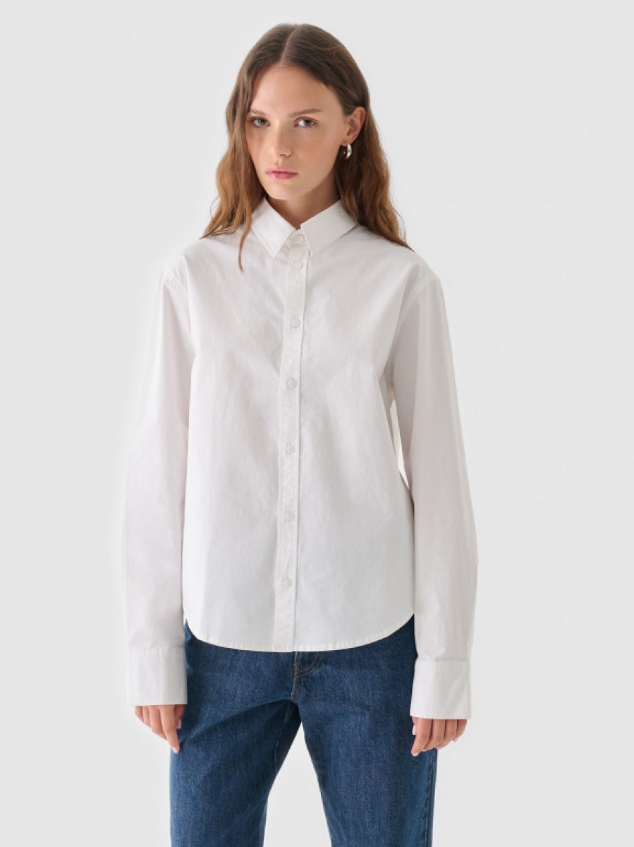 Damska koszula bawełniana Outhorn OTHWAW24TSHIF071 - biała