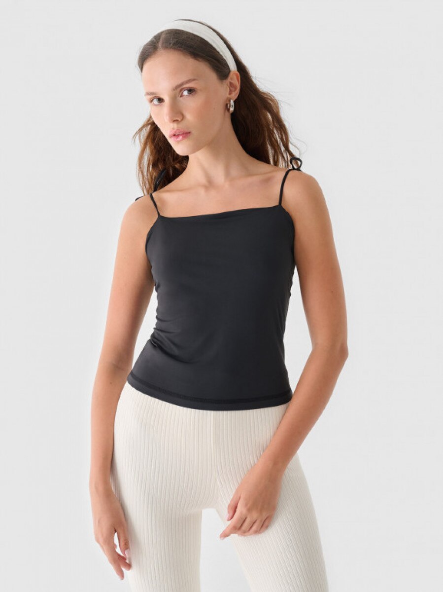 Damski top basic Outhorn OTHWAW24TSLEF152 - czarny