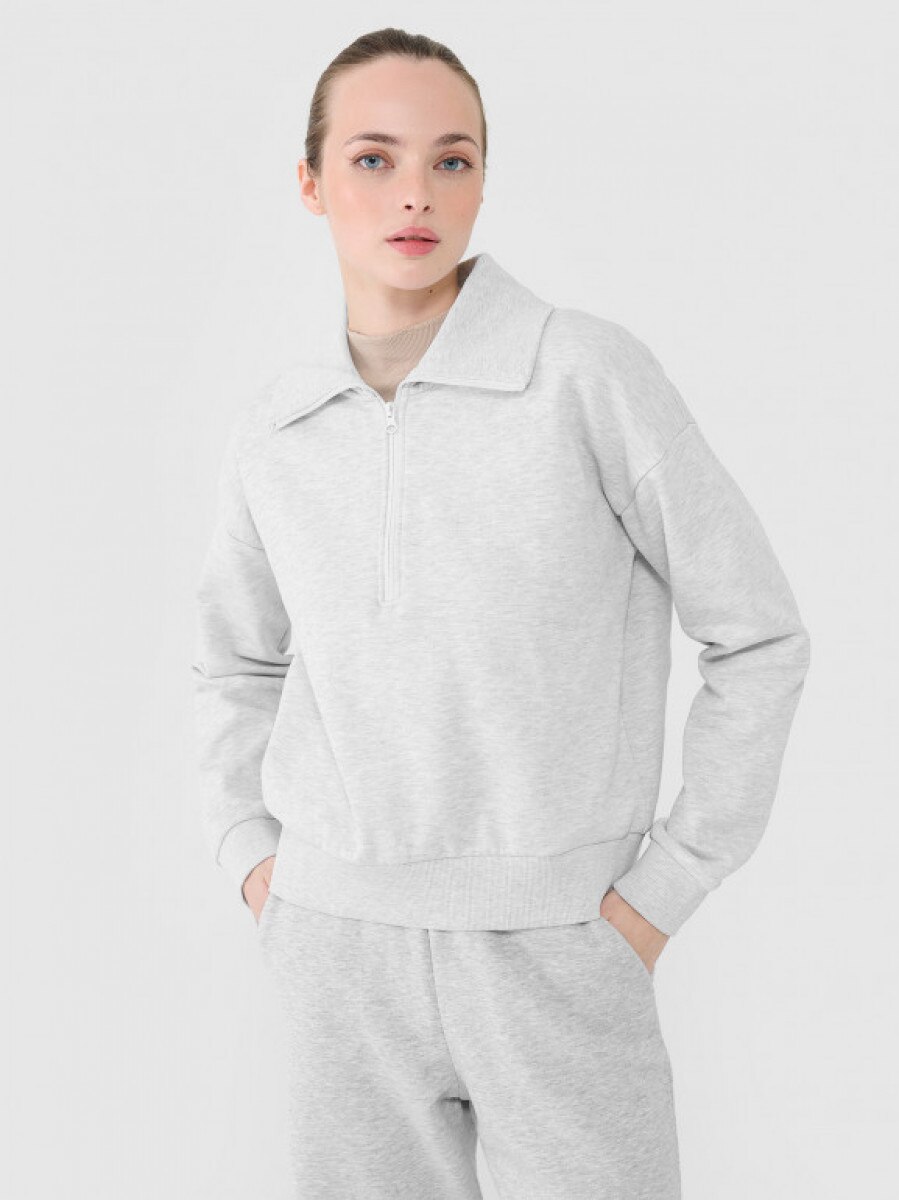 Damska bluza nierozpinana bez kaptura Outhorn OTHWAW24TSWSF1880 - szara