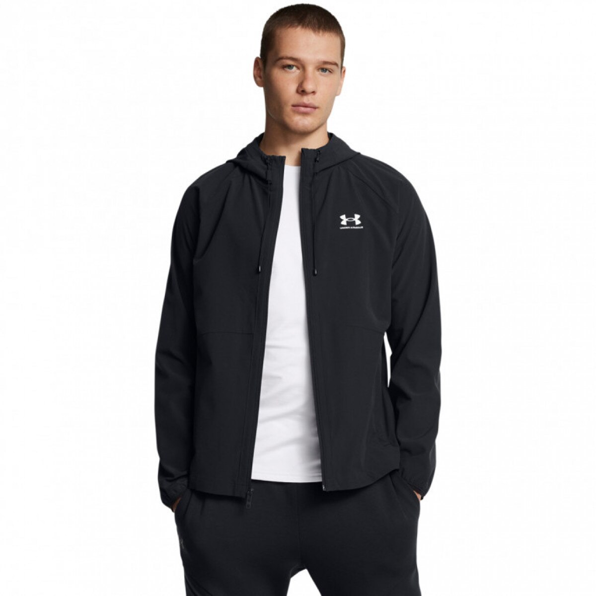 Męska kurtka wiatrówka Under Armour UA Stretch Woven Windbreaker - czarna