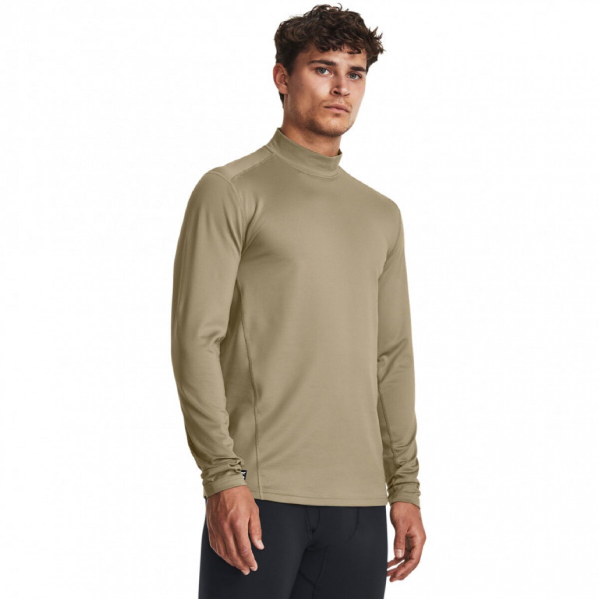 Męski longsleeve taktyczny Under Armour Tac Mock CGI Base - brązowy