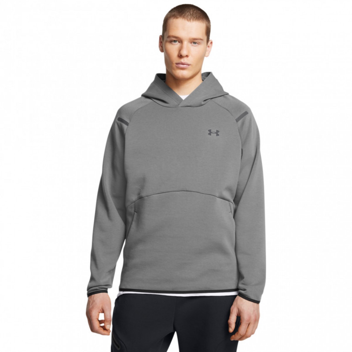 Męska bluza treningowa nierozpinana z kapturem Under Armour UA Unstoppable Flc Hd Eu - szara