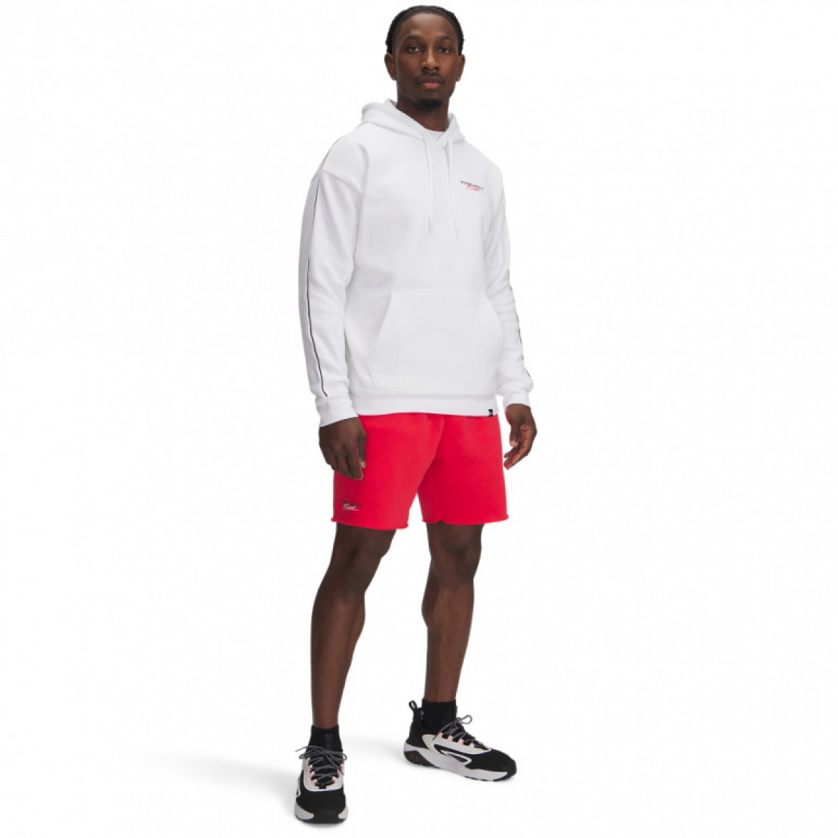 Męskie spodenki dresowe Under Armour Project Rock Icon Flc Short - czerwone