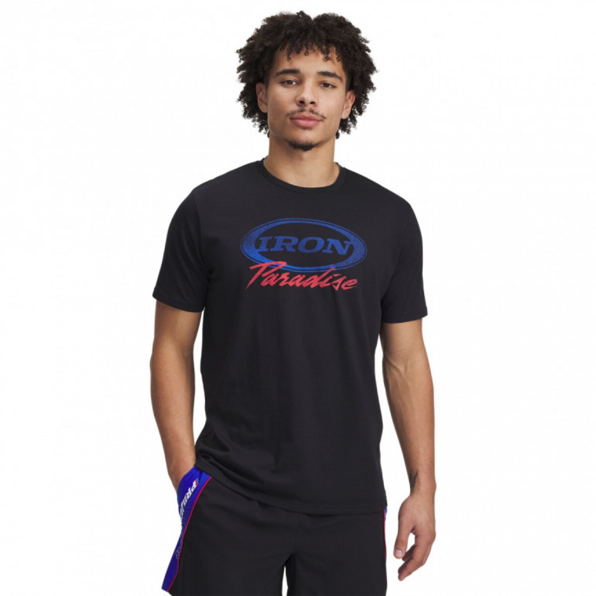 Męski t-shirt z nadrukiem Under Armour Project Rock Iron Paradise - czarny